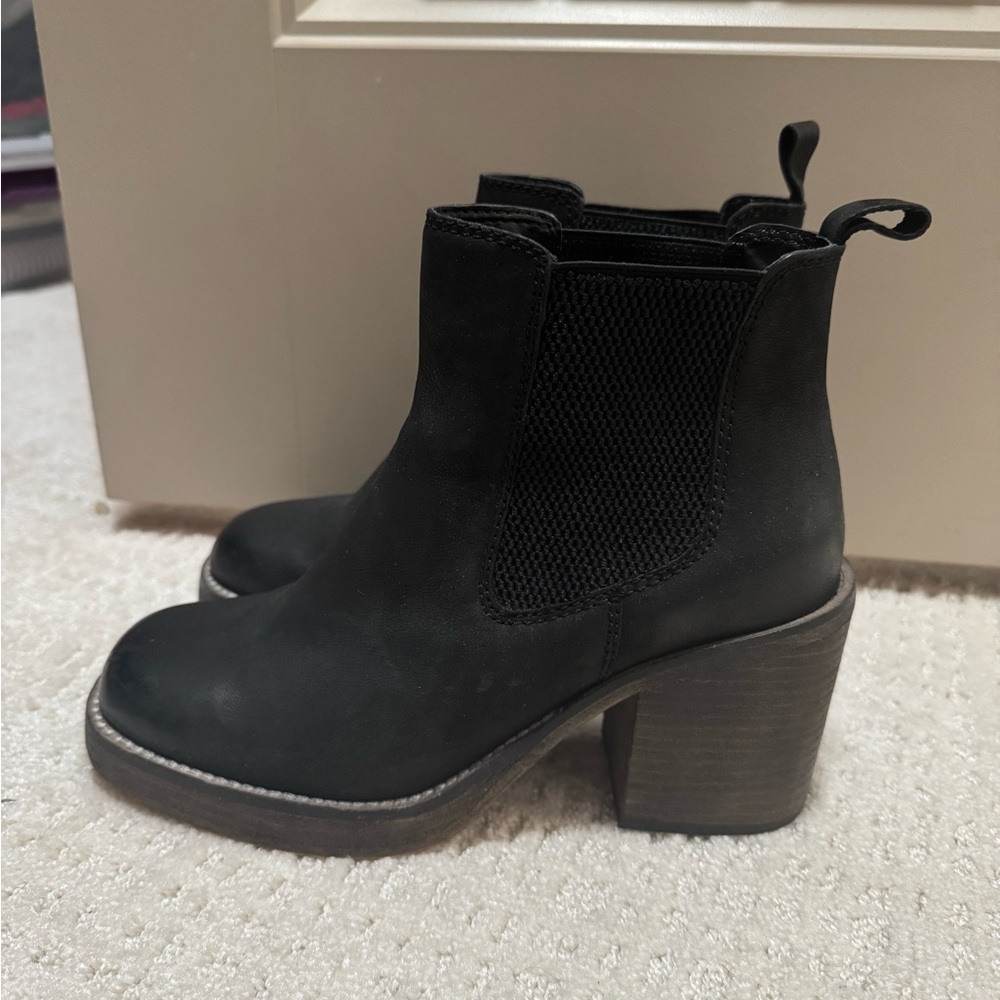 Black leather boots
